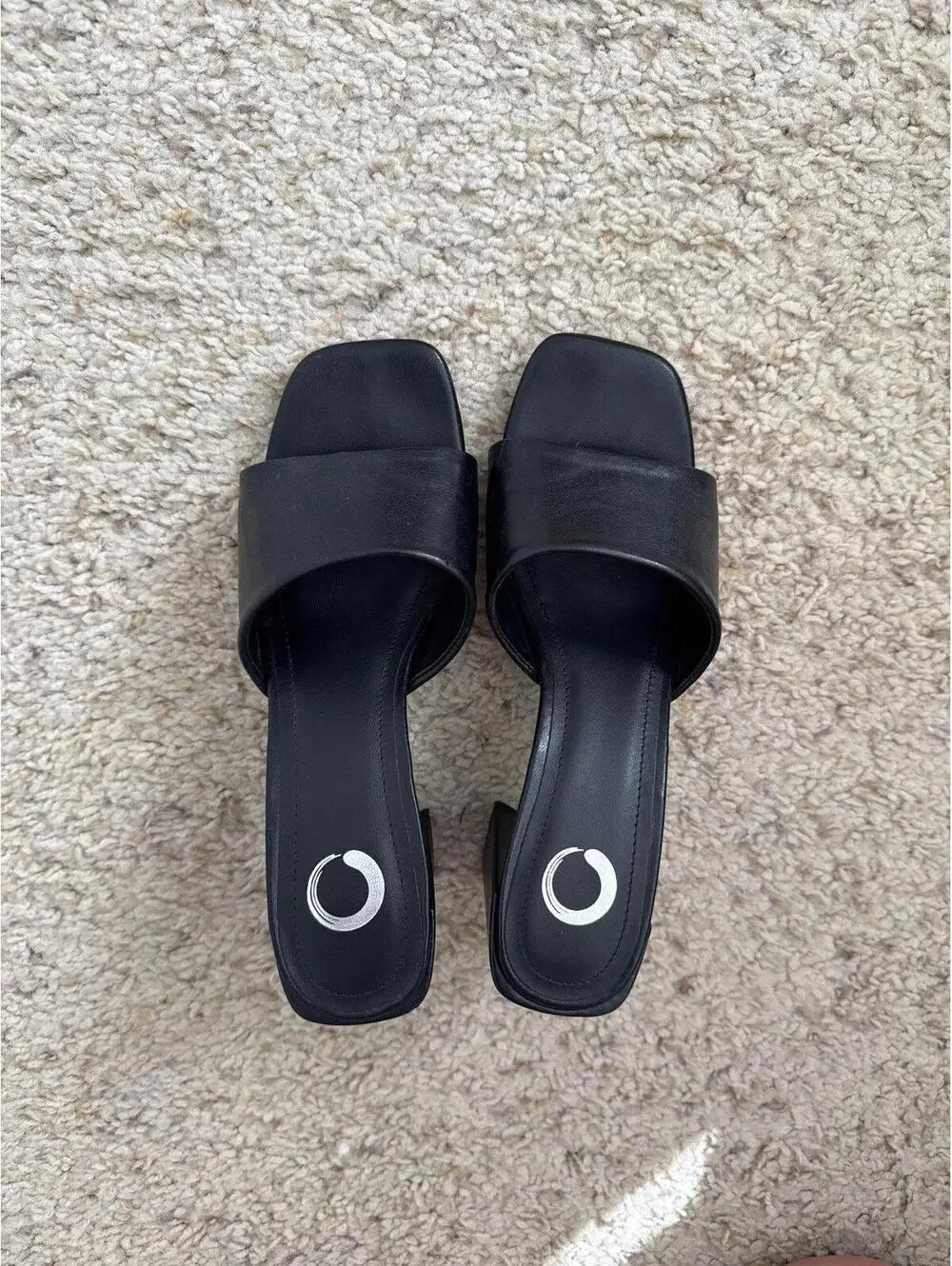 Women's Journee Alisia Heeled Mule Sandal Black 6.5 Block Heel - Picture 2 of 5